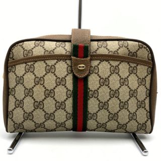 グッチ(Gucci)のグッチ クラッチバッグ オールドグッチ シェリーライン ブラウン GGスプリームキャンバス 89 02 055 GUCCI【中古】(クラッチバッグ)