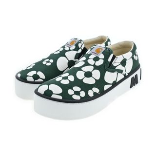 マルニ(Marni)のMARNI マルニ スニーカー EU41(26cm位) 緑x白(総柄) 【古着】【中古】(スニーカー)