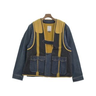 ディーゼル(DIESEL)のDIESEL ディーゼル カバーオール L インディゴx黄 【古着】【中古】(カバーオール)