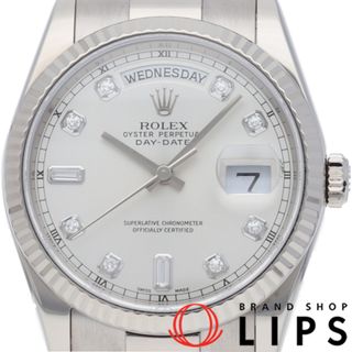 ロレックス(ROLEX)のロレックス デイデイト 36 ウォッチ 10Pダイヤ メーカーOH済(保証期間中) Day-Date 118239A(P） 箱 修理書 K18WG メンズ時計 シルバー 仕上げ済 2000年 美品 【中古】(その他)