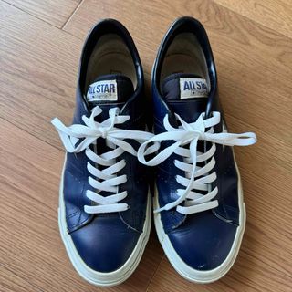 オールスター(ALL STAR（CONVERSE）)の【貴重！】converse オールレザー スニーカー ネイビー メンズ(スニーカー)