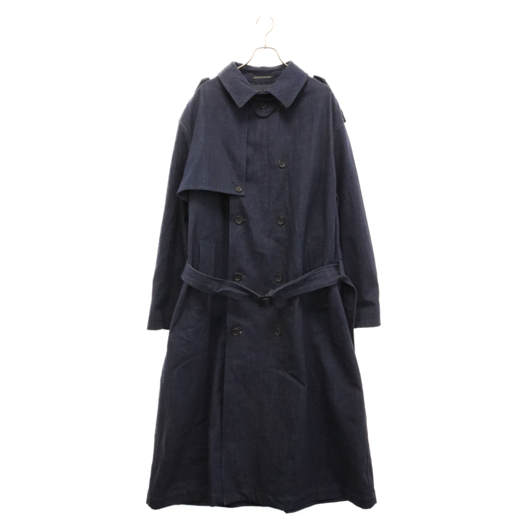 Yohji Yamamoto(ヨウジヤマモト)のYohji Yamamoto POUR HOMME ヨウジヤマモト プールオム 23AW LOOK23 12ozデニムトレンチコート ブルー HJ-C24-014 メンズのジャケット/アウター(トレンチコート)の商品写真