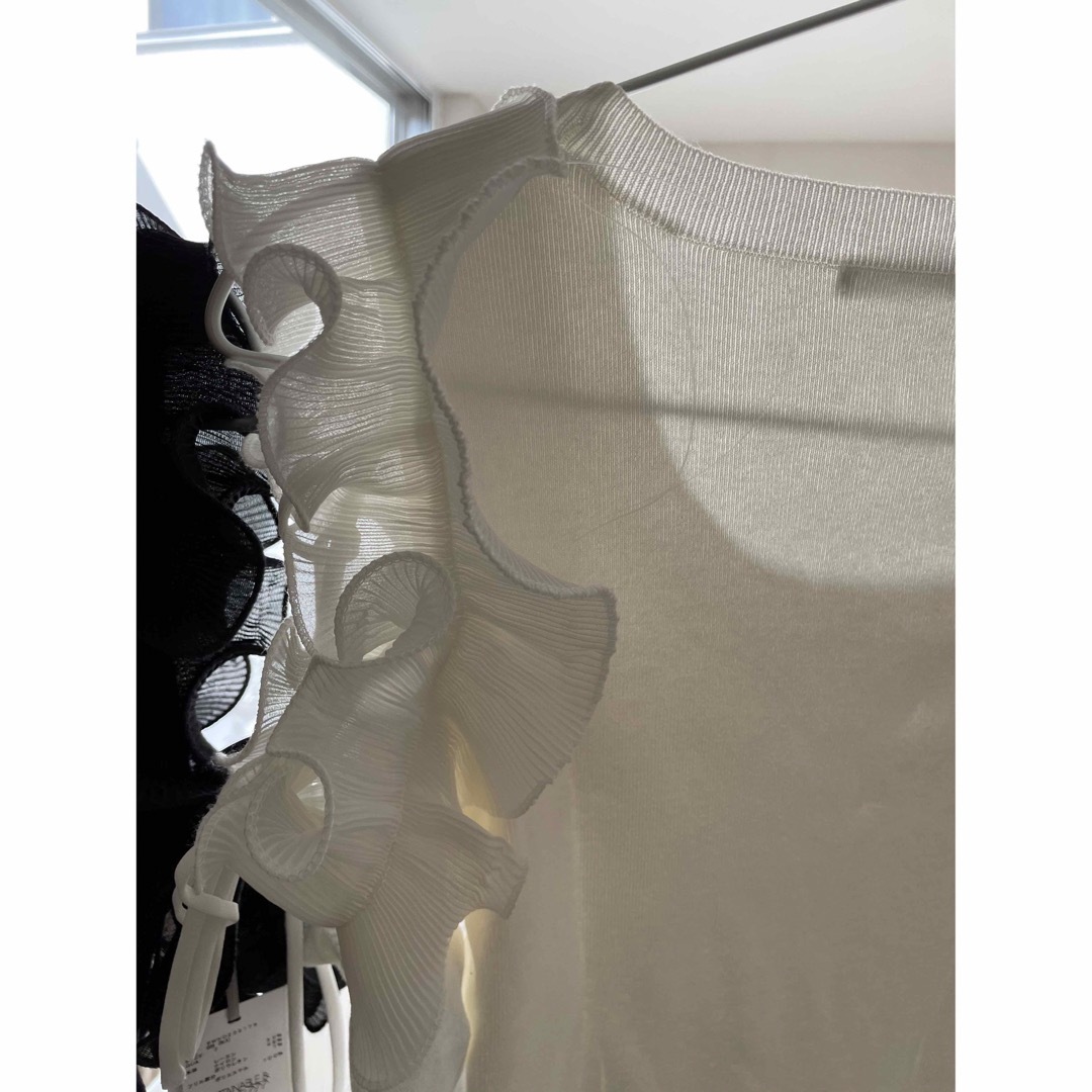 SNIDEL(スナイデル)のsnidel シアーフリルニットトップス　スナイデル レディースのトップス(カットソー(半袖/袖なし))の商品写真
