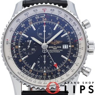 ブライトリング(BREITLING)のブライトリング ナビタイマー ワールド クロノグラフ GMT 46 Navitimer World 46 Chronograph A24322/A2432212B726 箱 保証書 SS/革 メンズ時計 ブラック 仕上げ済 美品 【中古】(その他)