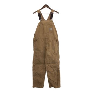 カーハート(carhartt)の【B品】 Carhartt カーハート 中綿 ダックオーバーオール ダブルニー ワーク ブラウン (メンズ L相当) 中古 古着 Q0821(サロペット/オーバーオール)