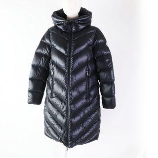 モンクレール(MONCLER)の美品◎MONCLER モンクレール 2022年製 CAMBALES ロゴワッペン・フード付き ロングダウンコート ブラック 2 正規品 レディース(ダウンコート)