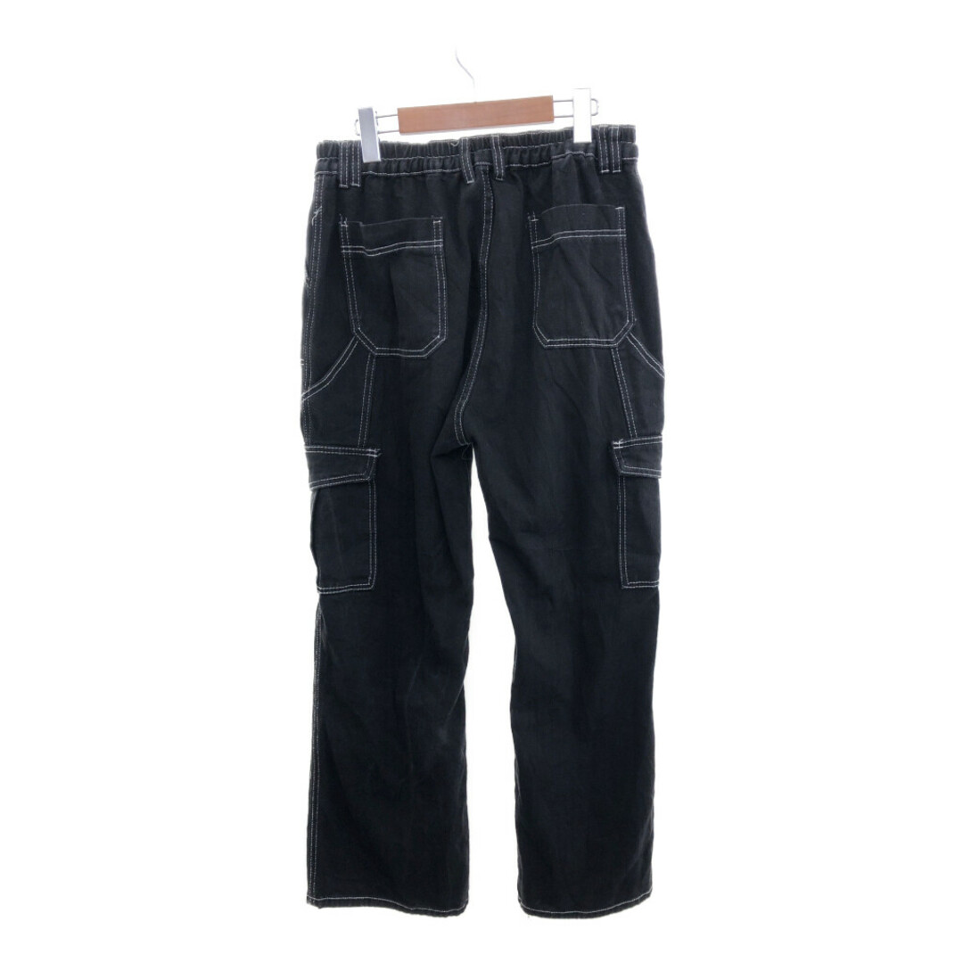 カーゴパンツ ボトムス 白ステッチ ブラック (メンズ XL) 中古