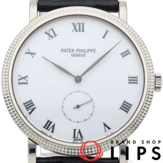 PATEK PHILIPPE - パテック フィリップ カラトラバ ウォッチ Calatrava 3919G-001 保証書 K18WG/革 メンズ時計 ホワイト 仕上げ済 美品 【中古】