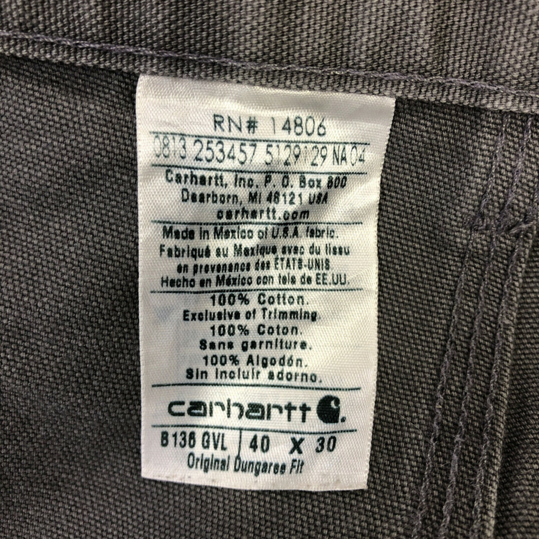 carhartt(カーハート)のCarhartt カーハート ペインターパンツ ダブルニー ワーク グレー (メンズ 40×30) 中古 古着 Q0838 メンズのパンツ(ペインターパンツ)の商品写真