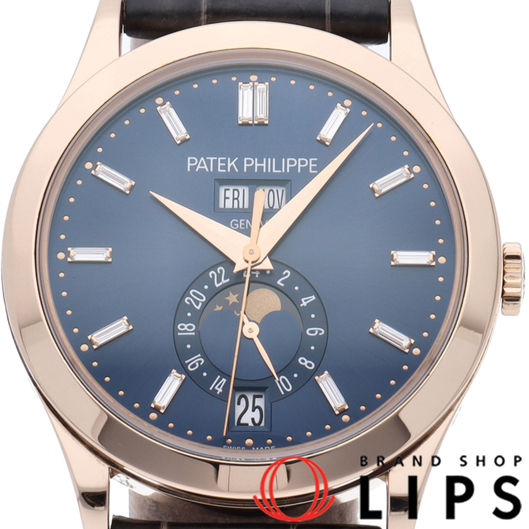 PATEK PHILIPPE(パテックフィリップ)のパテック フィリップ コンプリケーション アニュアル カレンダー ウォッチ 38.5mm ムーンフェイズ バケットダイヤ Complication Annual calendar 5396R-015 箱 保証書 K18PG/革 メンズ時計 ブルー 美品 【中古】 メンズの時計(その他)の商品写真