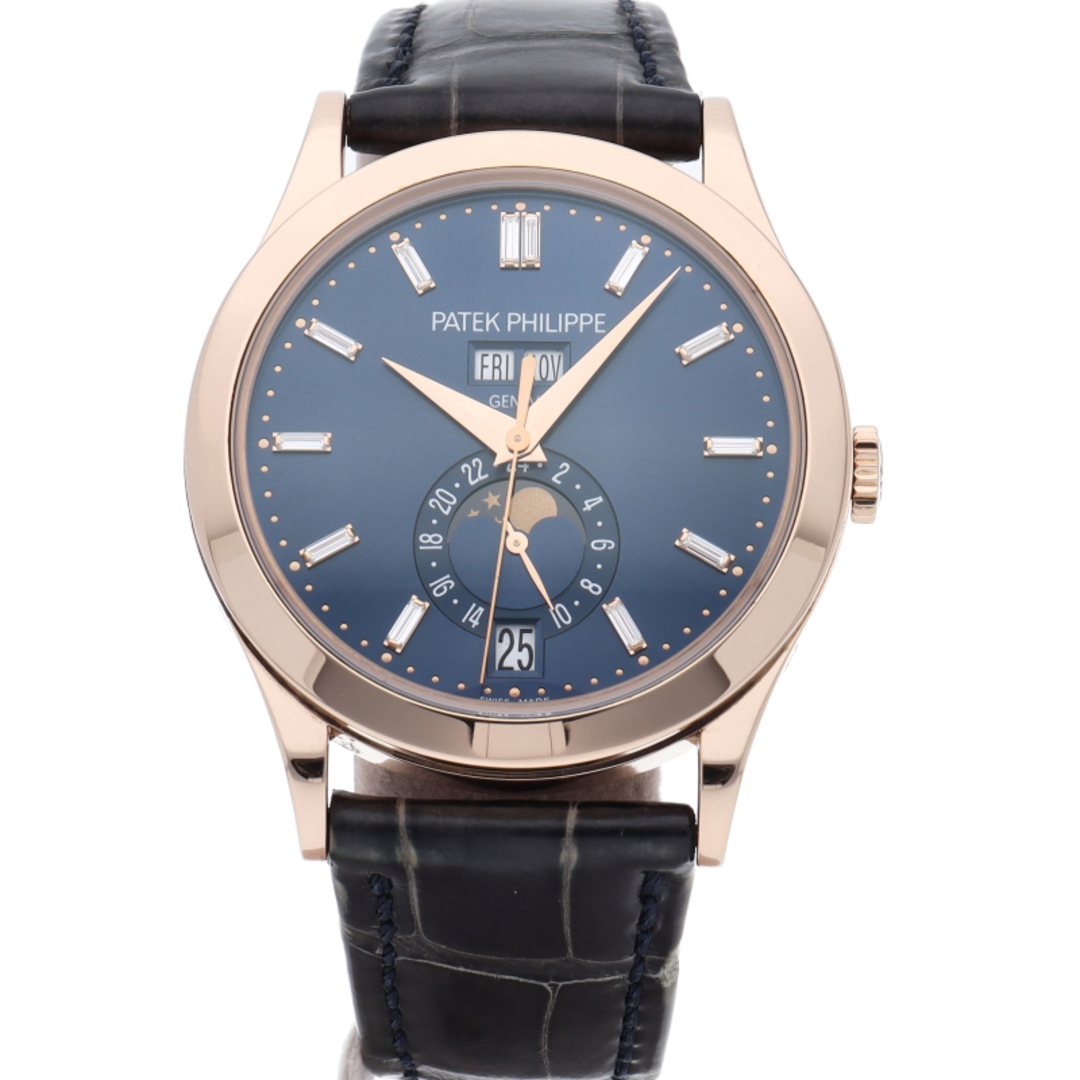 PATEK PHILIPPE(パテックフィリップ)のパテック フィリップ コンプリケーション アニュアル カレンダー ウォッチ 38.5mm ムーンフェイズ バケットダイヤ Complication Annual calendar 5396R-015 箱 保証書 K18PG/革 メンズ時計 ブルー 美品 【中古】 メンズの時計(その他)の商品写真