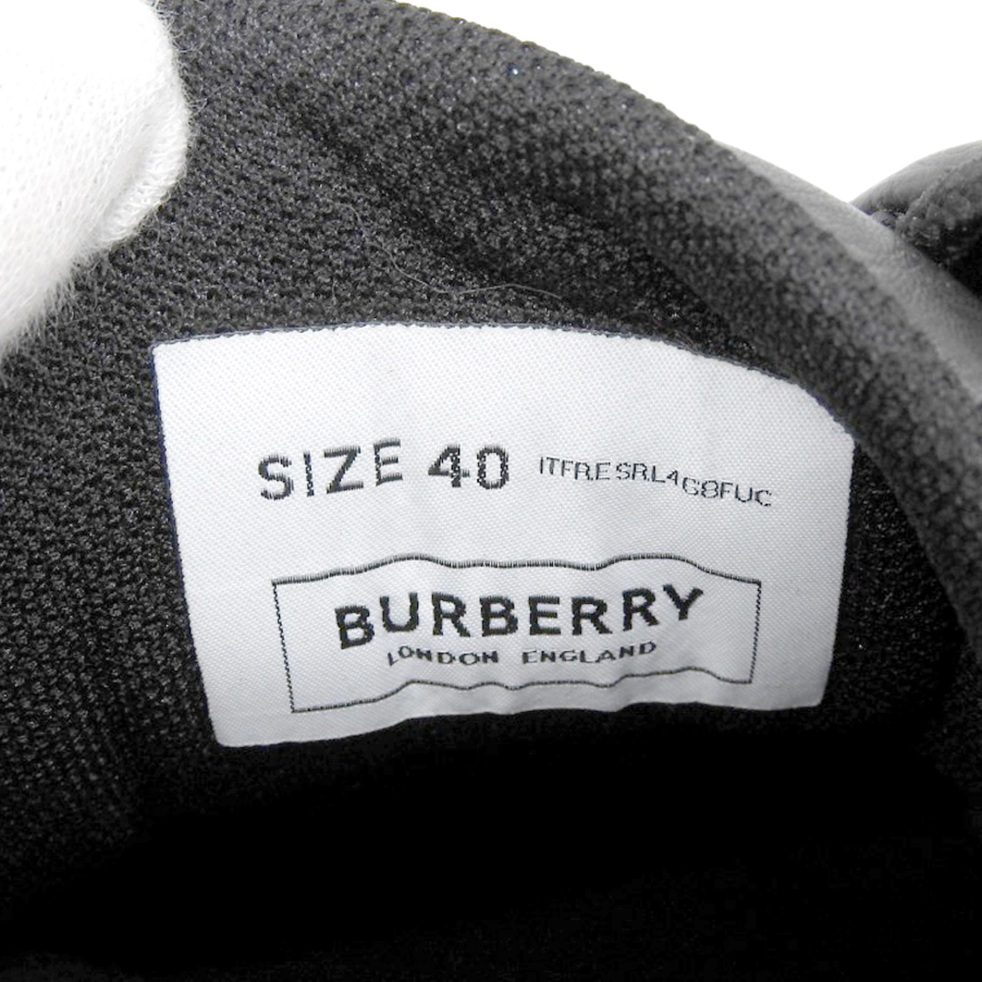 BURBERRY(バーバリー)のバーバリー 新品同様 BERBERRY バーバリー キルティング レザー スニーカー メンズ ブラック 40 40 メンズの靴/シューズ(スニーカー)の商品写真