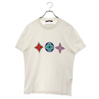 ルイヴィトン(LOUIS VUITTON)のLOUIS VUITTON ルイヴィトン 20AW LVステッチプリントエンブロイダリー 半袖 Tシャツ RM202M NPG HJY01 W ホワイト(Tシャツ/カットソー(半袖/袖なし))