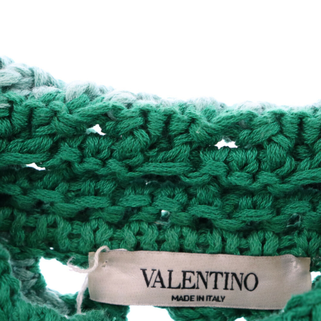 VALENTINO(ヴァレンティノ)のVALENTINO ヴァレンチノ Floral Embroidered Crochet Shirt VV0KP01C7E9 フローラル エンブロイダリー クロシェットシャツ 半袖シャツ グリーン メンズのトップス(シャツ)の商品写真