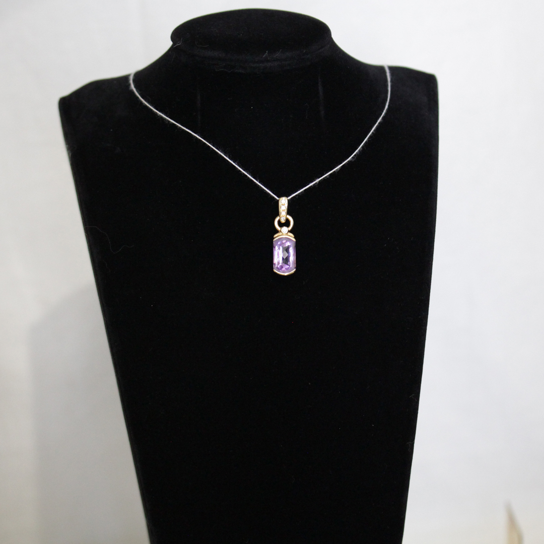 タサキ TASAKI アメジスト ダイヤ ネックレストップ K18 E0949 タサキ TASAKI アメジスト ダイヤ ネックレストップ K18 E0949