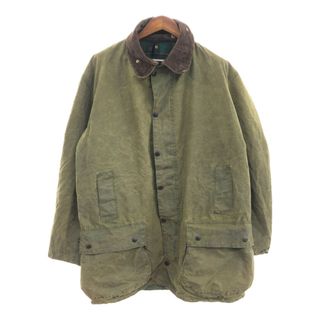 バーブァー(Barbour)のイングランド製 Barbour バブアー NORTHUMBRIA オイルドジャケット ユーロ グリーン (メンズ C50) 中古 古着 Q0869(その他)