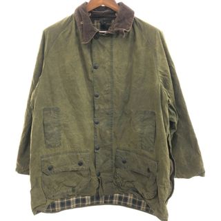 バーブァー(Barbour)の90年代 イングランド製 Barbour バブアー BEAUFORT ビューフォート オイルドジャケット 3ワラント グリーン (メンズ C46) 中古 古着 Q0898(その他)