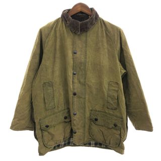 バーブァー(Barbour)の90年代 イングランド製 Barbour バブアー BEAUFORT ビューフォート オイルドジャケット ユーロ グリーン (メンズ 107CM) 中古 古着 Q0900(その他)