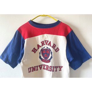 チャンピオン(Champion)の美品◎70s バータグ チャンピオン 切り替えHARVARDプリントTシャツ(Tシャツ/カットソー(半袖/袖なし))