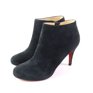 Christian Louboutin - 未使用品★Christian Louboutin クリスチャンルブタン スウェードレザー アーモンドトゥ ブーティ/アンクルブーツ ブラック 36.5 イタリア製 レディース