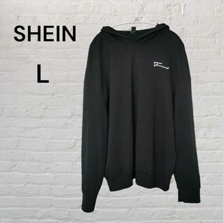 シーイン(SHEIN)のSHEIN シーイン　フーディ　パーカー　黒　L(パーカー)