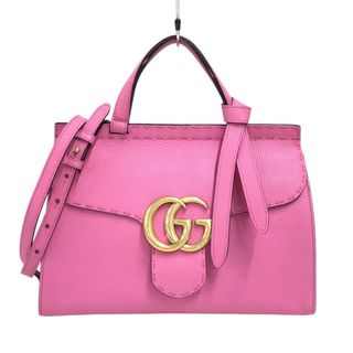 グッチ(Gucci)の　グッチ GUCCI GGマーモント ２Wayハンドバッグ 421890 ピンク レザー レディース ハンドバッグ(ハンドバッグ)