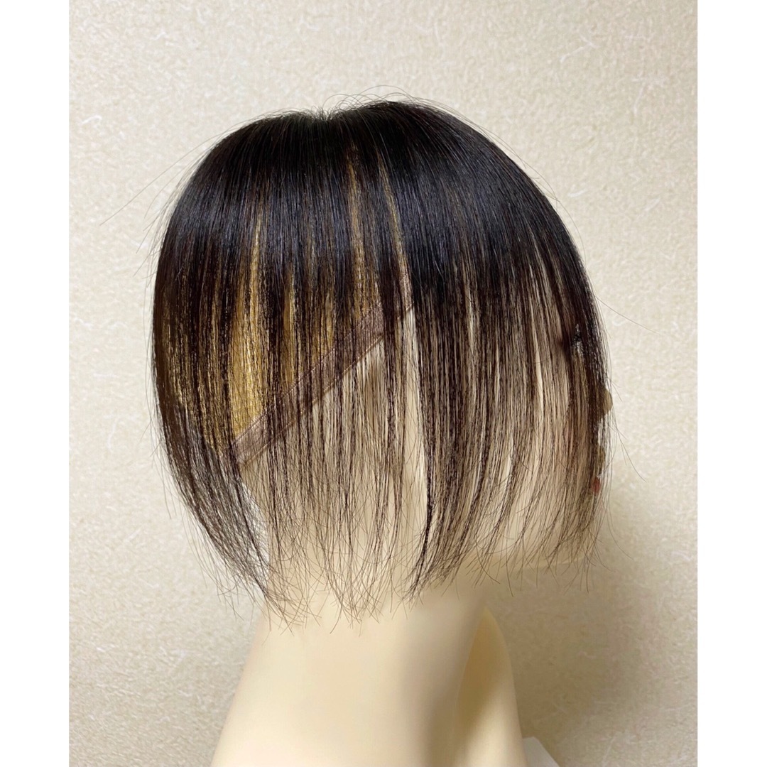 人毛100% ヘアピース【シルクスキン】つむじ用　ブラウン　ポイントウィッグ レディースの帽子(その他)の商品写真