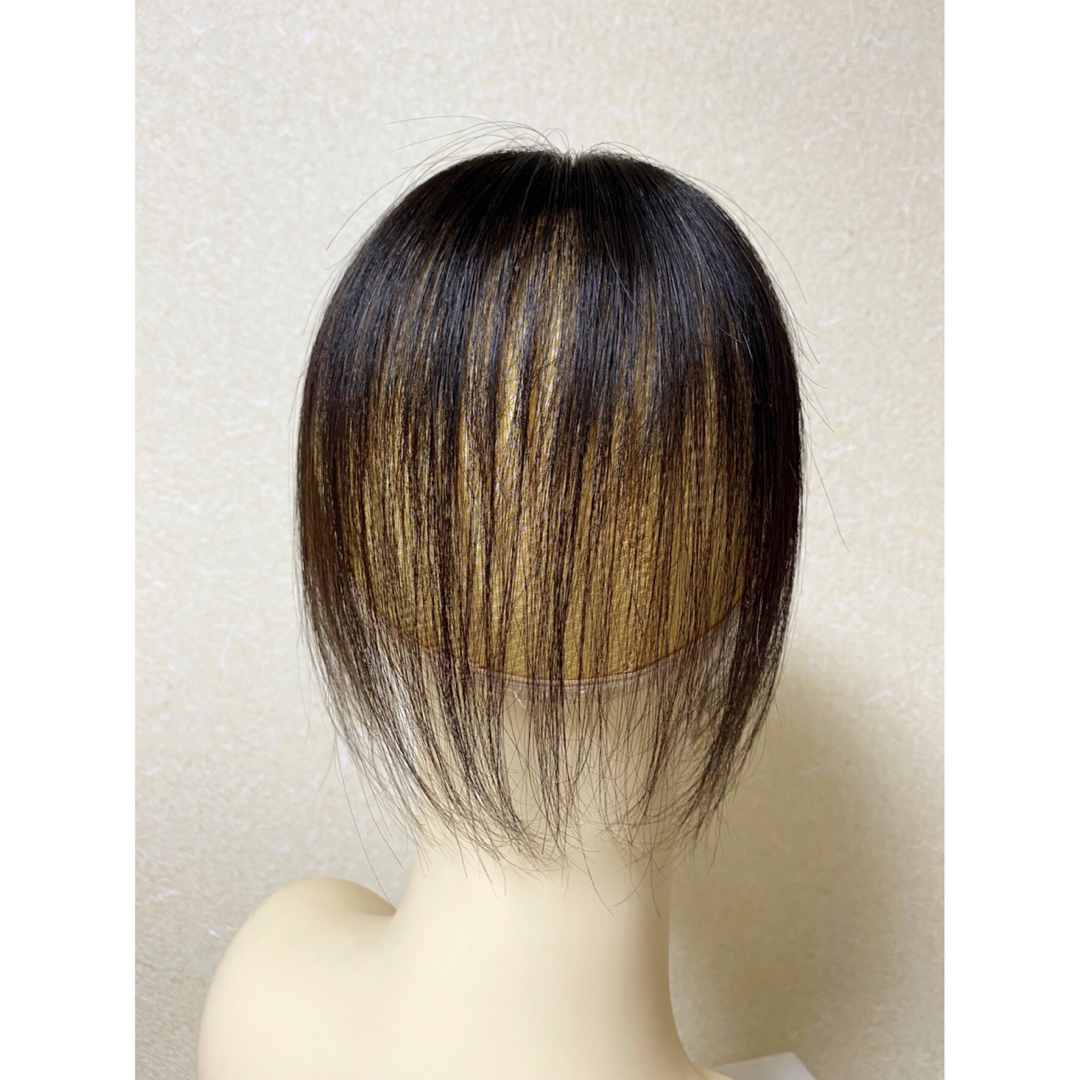 人毛100% ヘアピース【シルクスキン】つむじ用　ブラウン　ポイントウィッグ レディースの帽子(その他)の商品写真