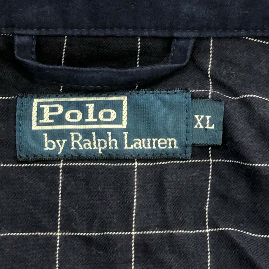 POLO RALPH LAUREN(ポロラルフローレン)のPolo by Ralph Lauren ポロ ラルフローレン スムースポリ スイングトップ ワンポイントロゴ ネイビー (メンズ XL) 中古 古着 Q0956 メンズのジャケット/アウター(その他)の商品写真