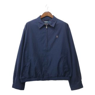 ポロラルフローレン(POLO RALPH LAUREN)のPolo by Ralph Lauren ポロ ラルフローレン スムースポリ スイングトップ ワンポイントロゴ ネイビー (メンズ XL) 中古 古着 Q0956(その他)