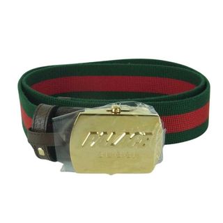 グッチ(Gucci)のGUCCI グッチ Palace パレス Web Skater Belt ウェブ スケーター ベルト シェリーライン  グリーン系 レッド系【新古品】【未使用】【中古】(ベルト)