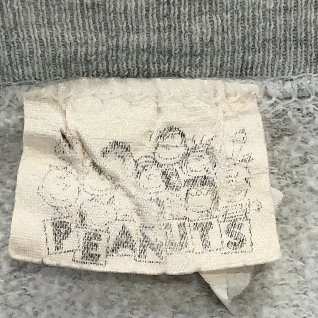 PEANUTS(ピーナッツ)の90年代 USA製 PEANUTS ピーナッツ スヌーピー スウェット トレーナー キャラクター グレー (メンズ XL) 中古 古着 Q0968 メンズのトップス(スウェット)の商品写真