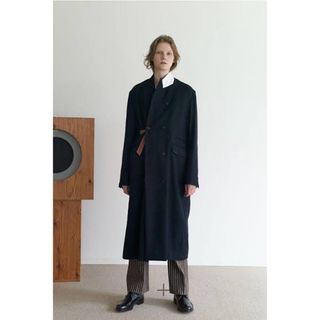 SUNSEA  20AW BLACK DOUBLE-BREASTED COAT