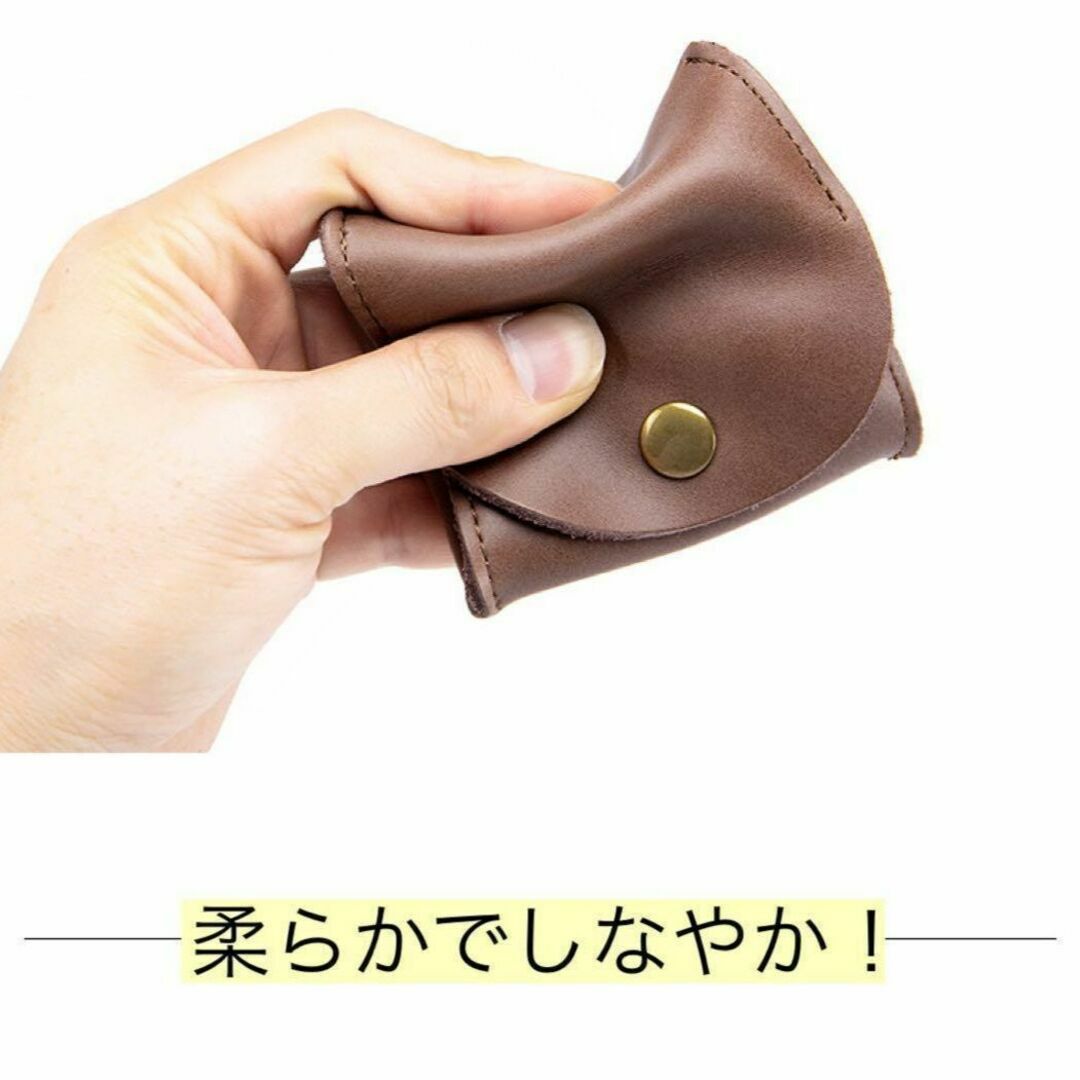 コインケース ミニ財布 小銭入れ 本革 ブラウン レディース メンズ 小物入れ メンズのファッション小物(コインケース/小銭入れ)の商品写真