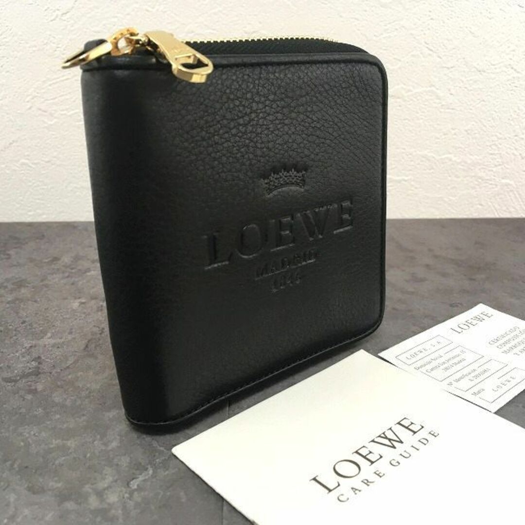 LOEWE(ロエベ)の美品 LOEWE コンパクトウォレット ブラック 205 レディースのファッション小物(財布)の商品写真