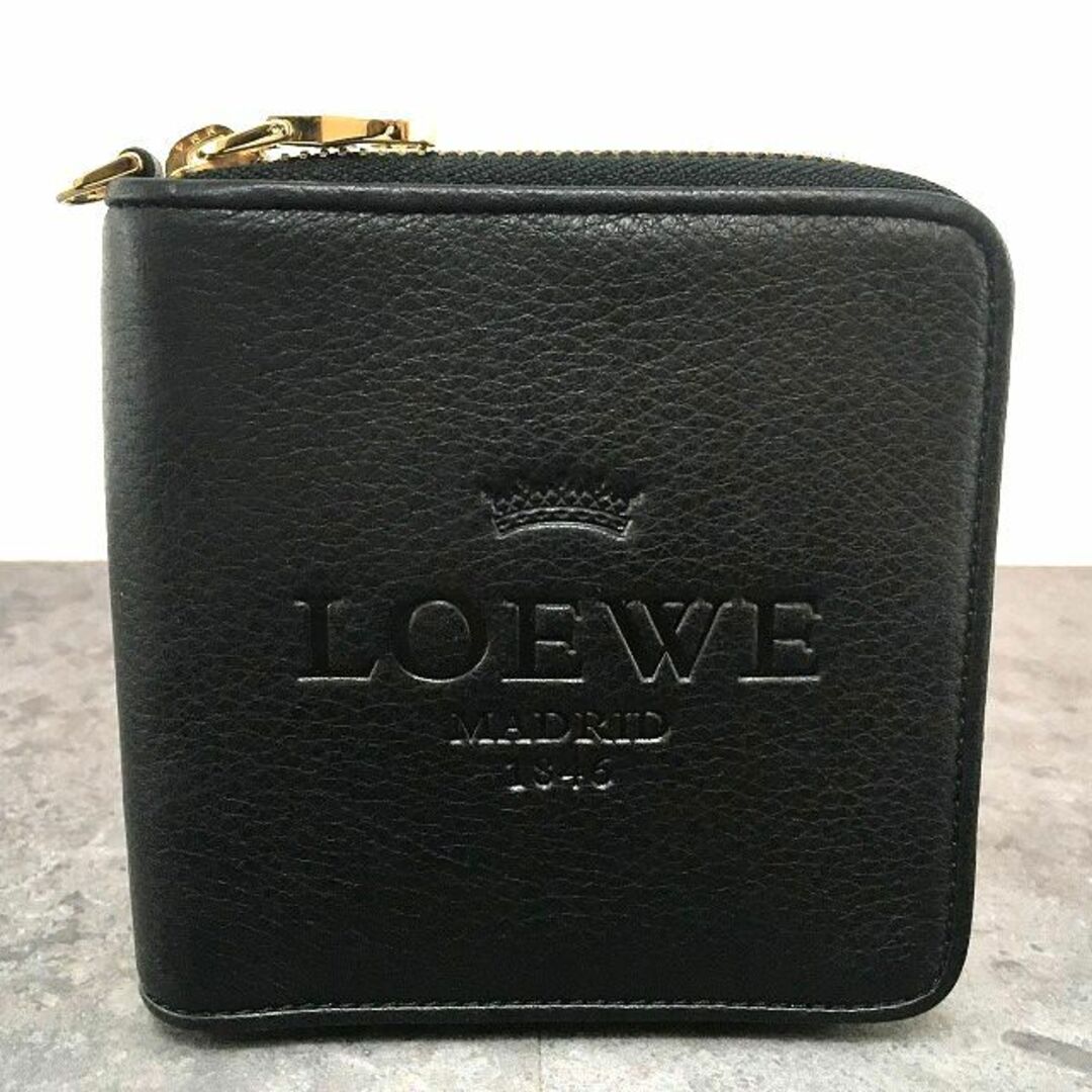 LOEWE(ロエベ)の美品 LOEWE コンパクトウォレット ブラック 205 レディースのファッション小物(財布)の商品写真