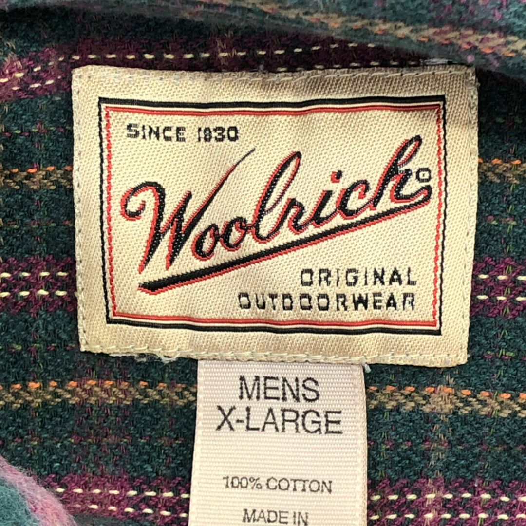 WOOLRICH(ウールリッチ)の90年代 WOOLRICH ウールリッチ ボタンダウン 長袖シャツ チェック マルチカラー (メンズ XL) 中古 古着 Q1009 メンズのトップス(シャツ)の商品写真