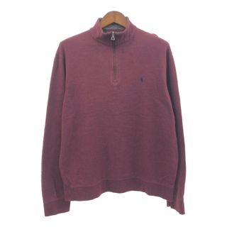 ポロラルフローレン(POLO RALPH LAUREN)のPolo by Ralph Lauren ポロ ラルフローレン ハーフジップ スウェット ワンポイントロゴ パープル (メンズ L) 中古 古着 Q1010(Tシャツ/カットソー(七分/長袖))