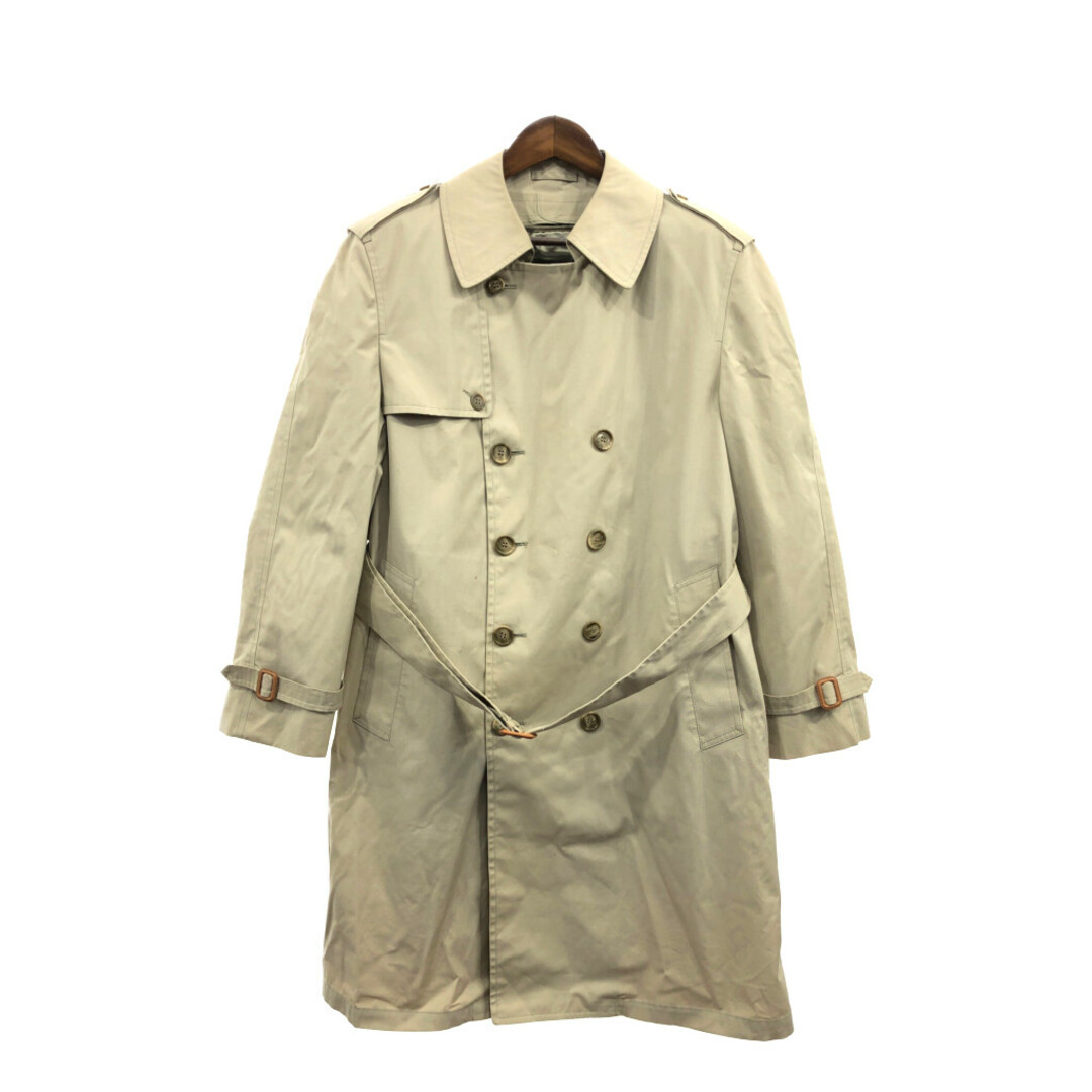 【B品】 80年代 USA製 London Fog ロンドンフォグ トレンチコート ベージュ (メンズ 42 SHORT) 中古 古着 Q1022 メンズのジャケット/アウター(トレンチコート)の商品写真