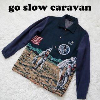 go slow caravan - go slow caravan ゴブラン織りコーチジャケット 月面柄 宇宙ムーン