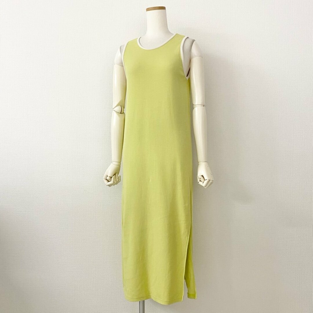 BEAUTY&YOUTH UNITED ARROWS(ビューティアンドユースユナイテッドアローズ)の50c21 6 ROKU ロク BICOLOR DRESS バイカラードレス ワンピース 36 イエロー スリット入り ノースリーブ UNITED ARROWS レディースのワンピース(ひざ丈ワンピース)の商品写真