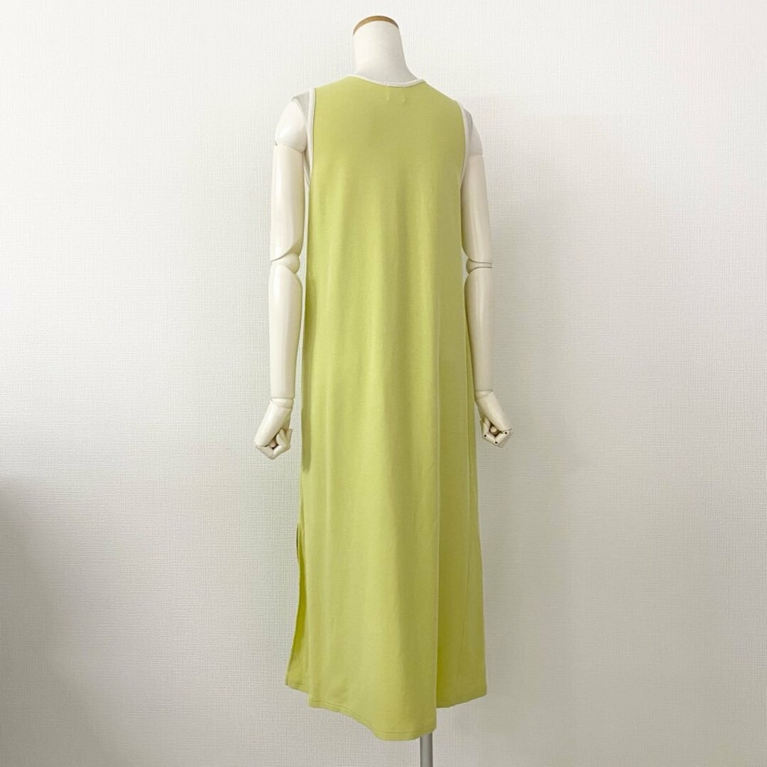 BEAUTY&YOUTH UNITED ARROWS(ビューティアンドユースユナイテッドアローズ)の50c21 6 ROKU ロク BICOLOR DRESS バイカラードレス ワンピース 36 イエロー スリット入り ノースリーブ UNITED ARROWS レディースのワンピース(ひざ丈ワンピース)の商品写真