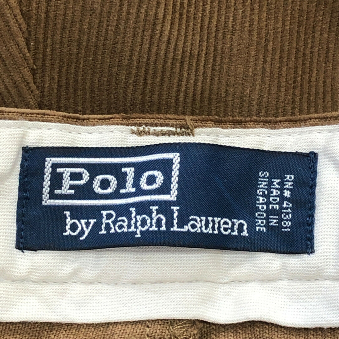 POLO RALPH LAUREN(ポロラルフローレン)のPolo by Ralph Lauren ポロ ラルフローレン 2タック コーデュロイパンツ ブラウン (メンズ 34/32) 中古 古着 Q1044 メンズのパンツ(その他)の商品写真