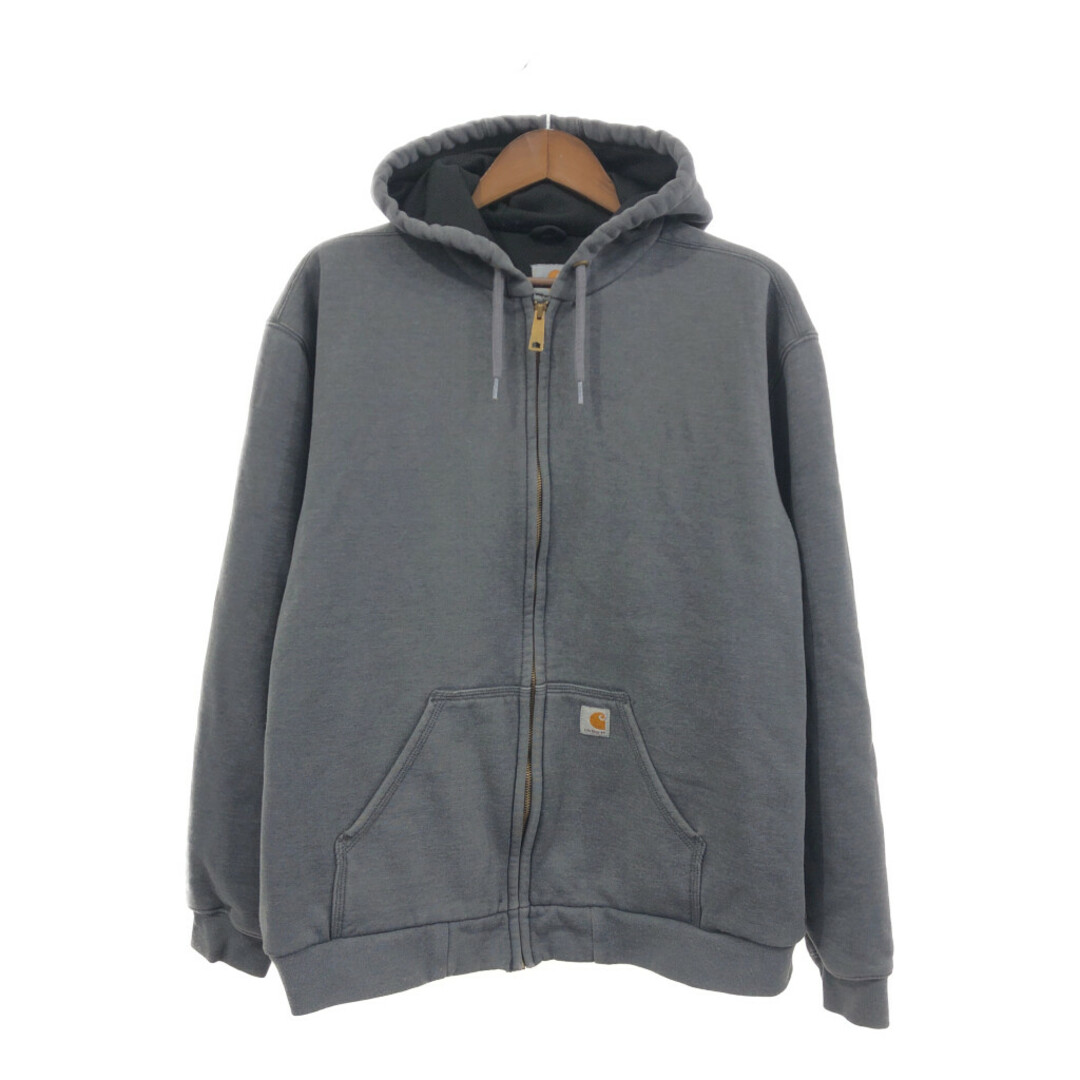 carhartt(カーハート)のCarhartt カーハート ワンポイントロゴ スウェット パーカー ワーク ワンポイントロゴ グレー (メンズ XL REGULAR) 中古 古着 Q1054 メンズのトップス(パーカー)の商品写真