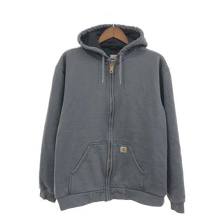 カーハート(carhartt)のCarhartt カーハート ワンポイントロゴ スウェット パーカー ワーク ワンポイントロゴ グレー (メンズ XL REGULAR) 中古 古着 Q1054(パーカー)