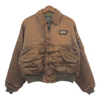 ショット(schott)の【B品】 90年代 Schott ショット CWU-R フライトジャケット ミリタリー ブラウン (メンズ X-LARGE) 中古 古着 Q1056(その他)