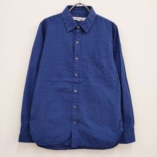 Bennetts Lane Shirts イギリス製 チェック サイズM 長袖シャツ ブルー ネイビー レディース べネッツレーンシャツ【中古】4-0308M♪(シャツ/ブラウス(長袖/七分))