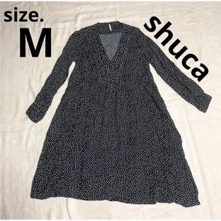 シュカ(shuca)のshuca/シュカ☻水玉 ドット柄 Vネックワンピース(ひざ丈ワンピース)