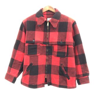 ウールリッチ(WOOLRICH)の【B品】 70年代 WOOLRICH ウールリッチ クルーザージャケット アメカジ ヴィンテージ バッファローチェック (メンズ L) 中古 古着 Q1073(その他)