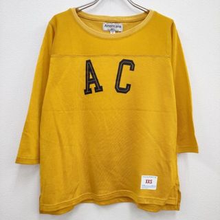 アメリカーナ(AMERICANA)のAMERICANA 未使用品 BRF-875 フットボールTシャツ 定価11025円 長袖 カットソー ロンＴ イエロー レディース アメリカーナ【中古】4-0308M♪(Tシャツ(長袖/七分))